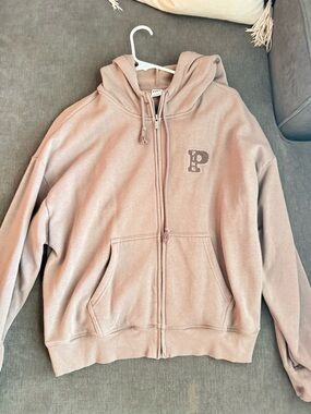 PINK Victoria's Secret Light Mauve Zip-Up Hoodie